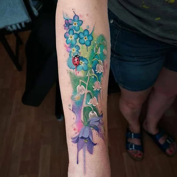 Watercolor Lily of the Valley Tattoo