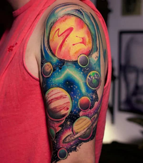 Galaxy Tattoo On The Arm