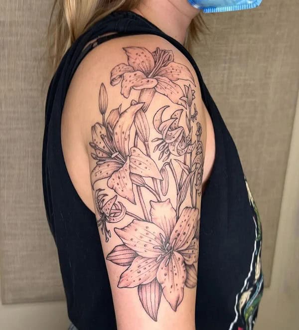 Tiger Lily Arm Tattoo