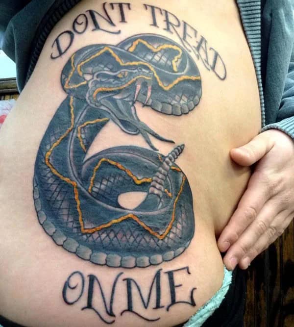 “Don’t Tread On Me” Back Tattoo