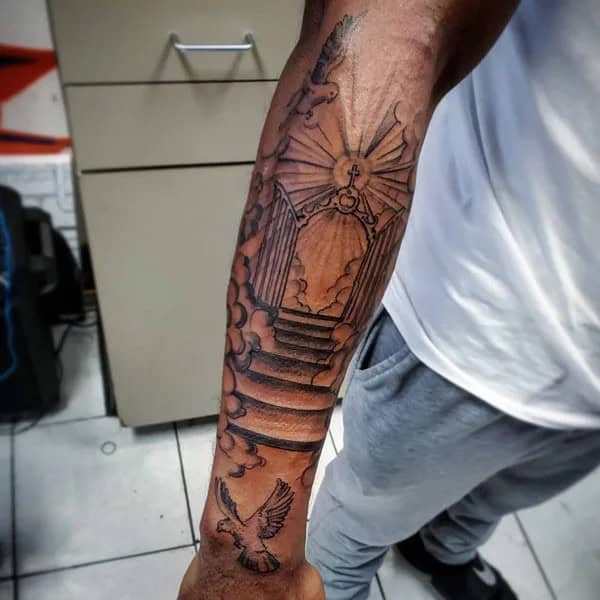 Gates of Heaven Forearm Tattoo