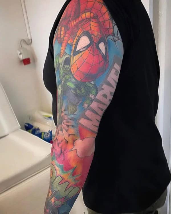 Spiderman Sleeve Tattoo