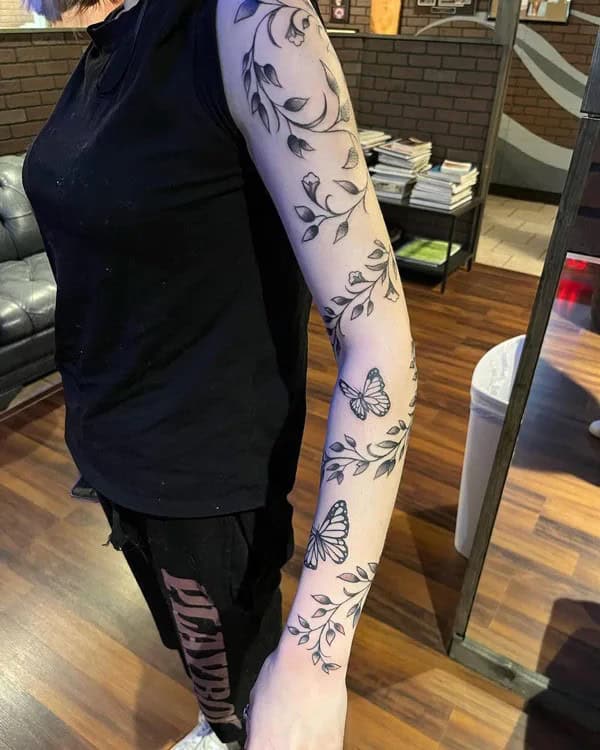 Vine Sleeve Tattoo