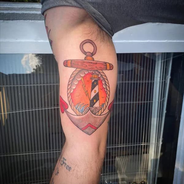 Lighthouse Anchor Tattoo