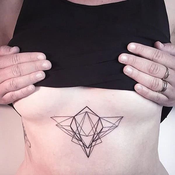 Geometric Tattoo Under Breast