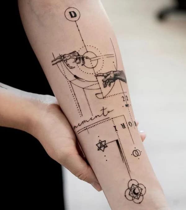 Memento Mori Geometric Tattoo