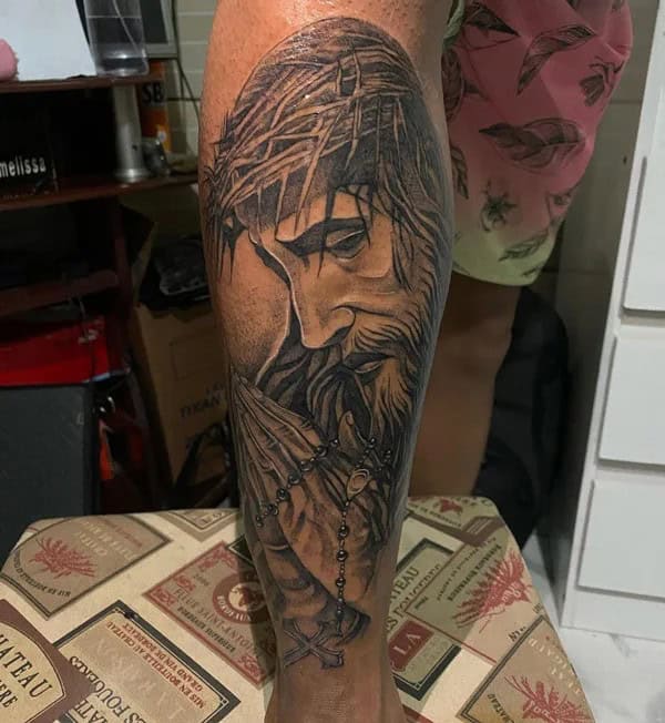 Jesus Praying Hands Tattoo