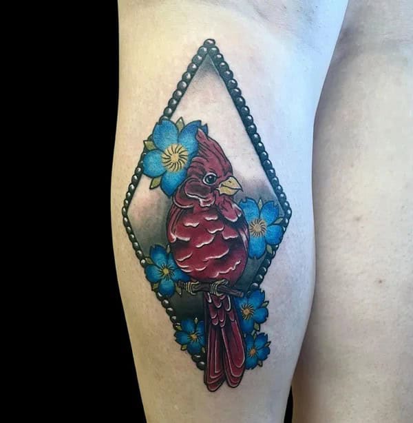 Geometric Cardinal Tattoo