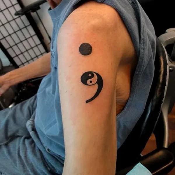 Semicolon Yin Yang Tattoo