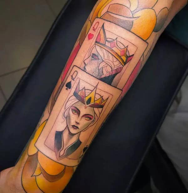 Neo Traditional Queen of Spades Tattoo