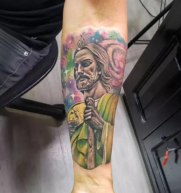 San Judas Flag Tattoo