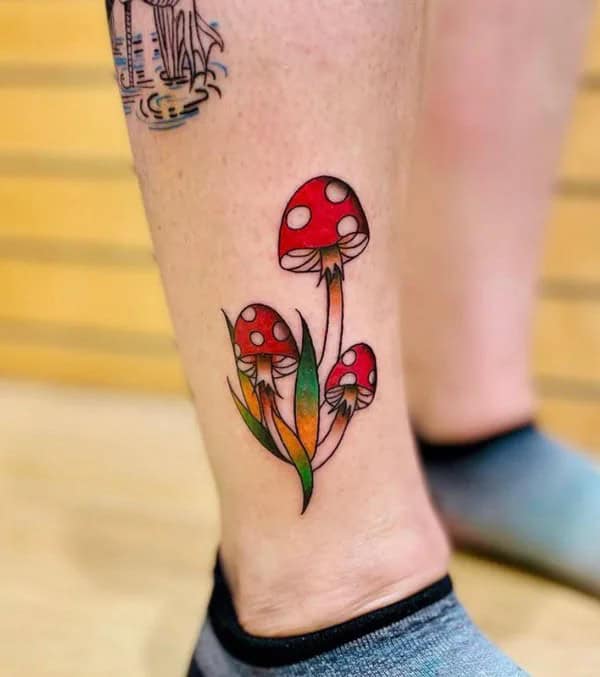 Red Mushroom Tattoo