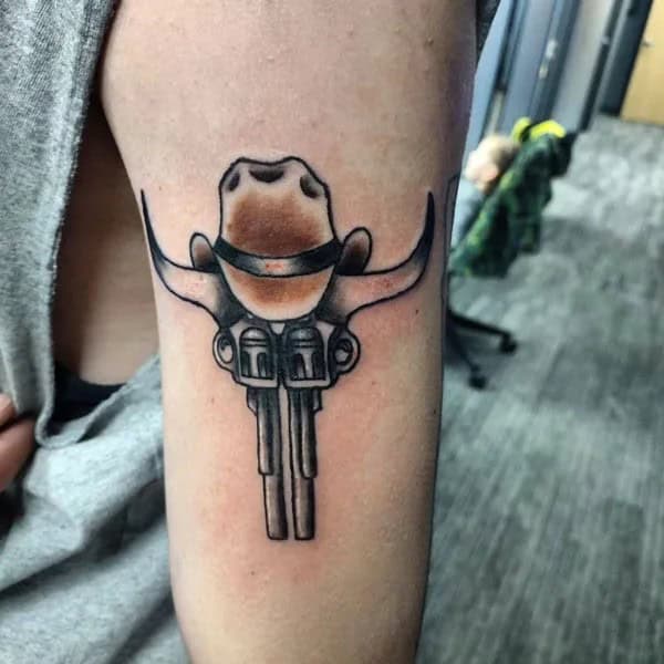 Cowboy Revolver Tattoo