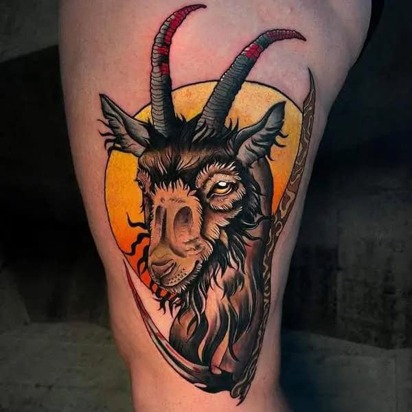 Neo Traditional Baphomet Tattoo