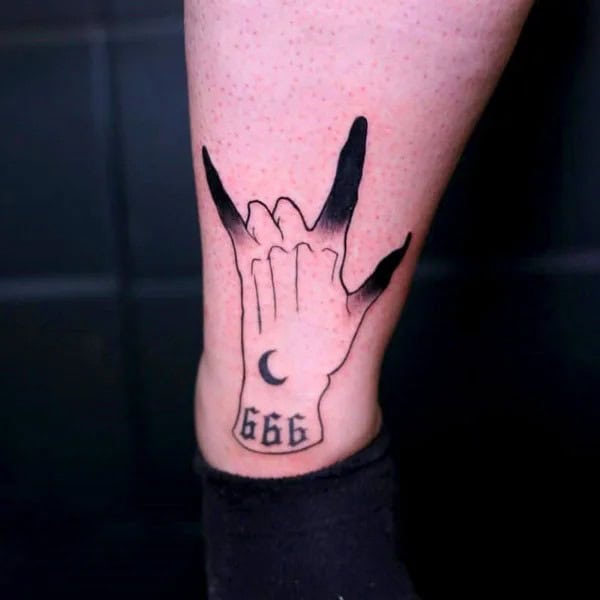 666 Leg Tattoo