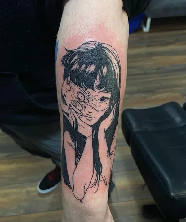 Geometric Junji Ito Tattoo