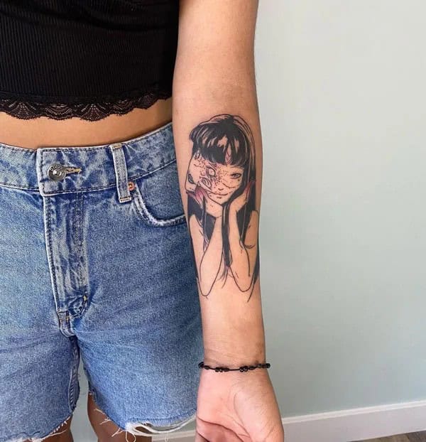 Geometric Junji Ito Tattoo