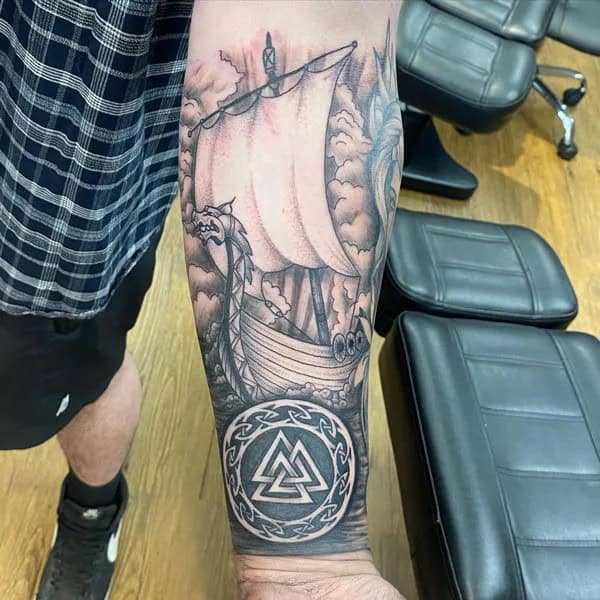 Viking Ship Tattoo