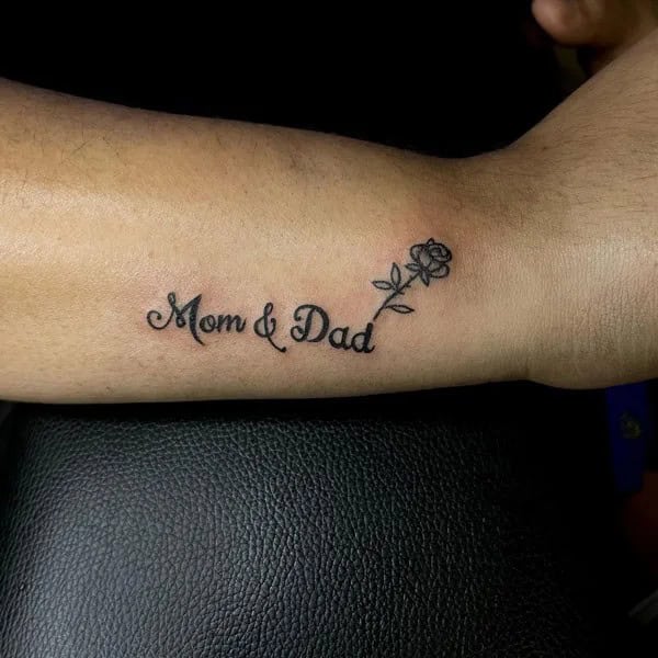 Mom and Dad Flower Tattoo