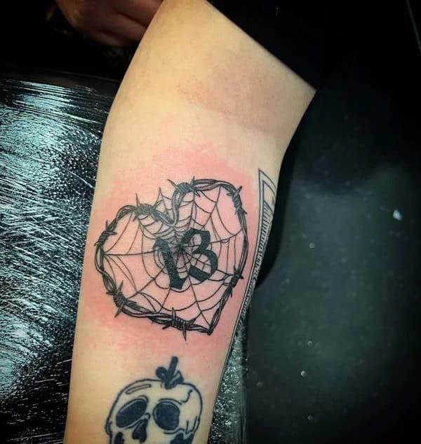 13 Spider Web Tattoo