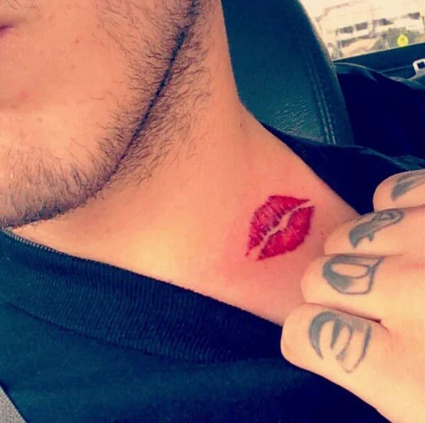 Feisty Neck Lip Tattoo