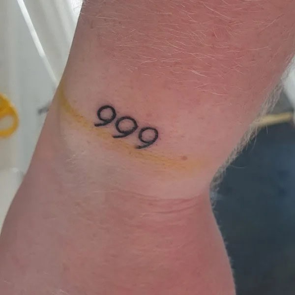 Small 999 Tattoo