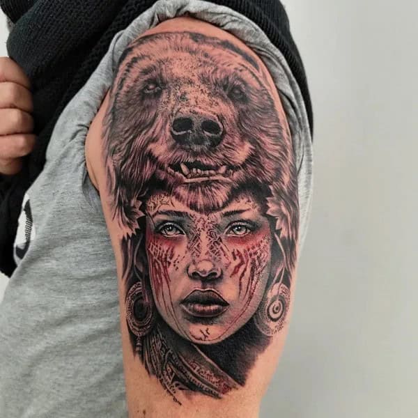 Bear Warrior Tattoo