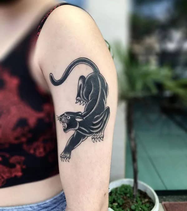 Black Panther Arm Tattoo