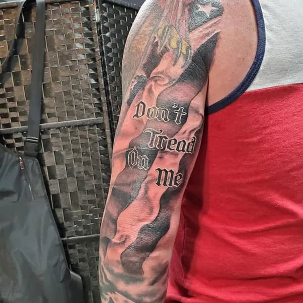 “Don’t Tread On Me” Back Tattoo