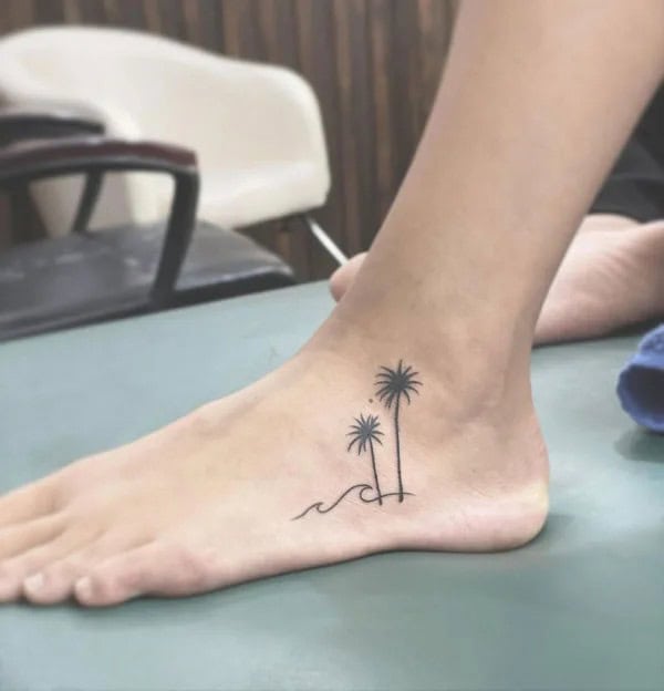 Palm Tree Tattoo on Foot