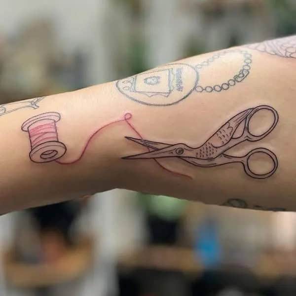 Bird Scissor Tattoo