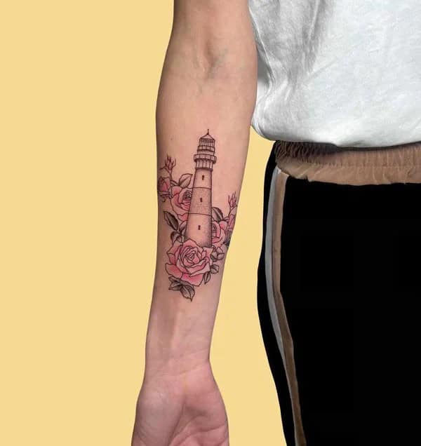 Feminine Lighthouse Tattoo