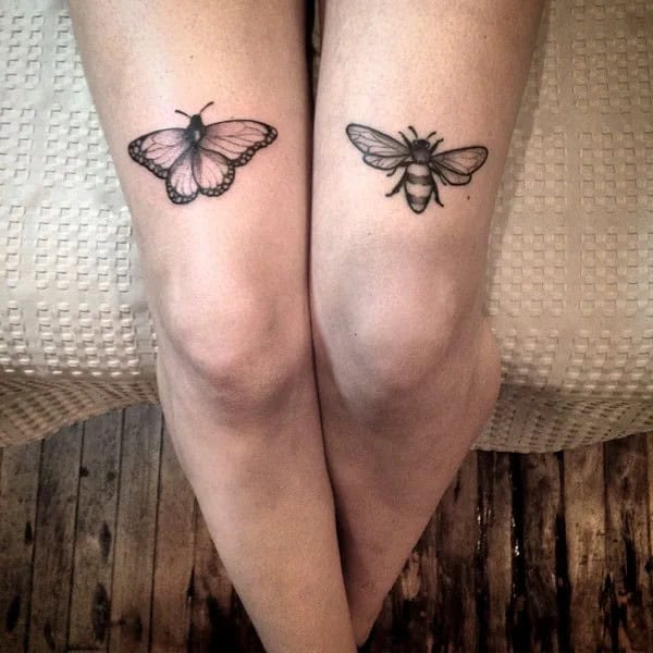 Butterfly and Bee Tattoo