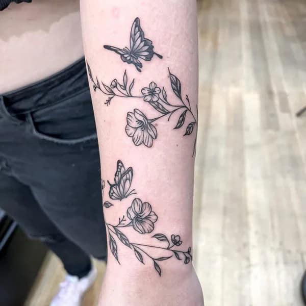 Butterfly Vine Tattoo