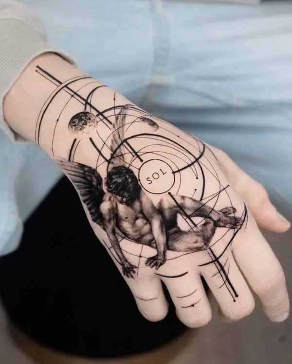 Icarus Tattoo on Hand