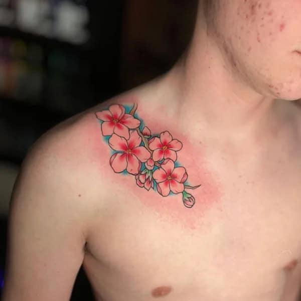 Cherry Blossom Shoulder Tattoo