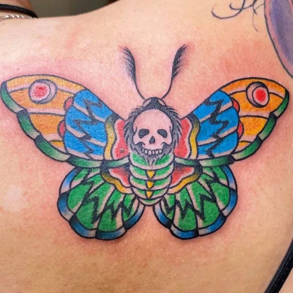 Death Moth Color Tattoo