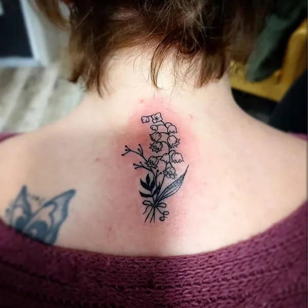 Lily of The Valley Back Tattoo