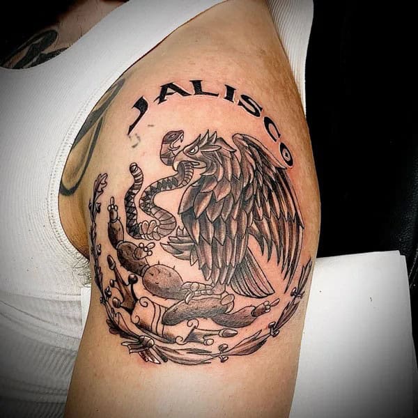 Mexican Eagle Chest Tattoo