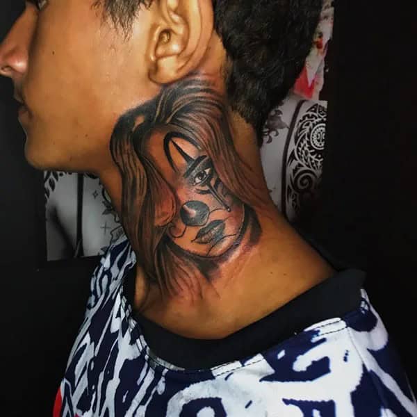 Chicano Neck Tattoo