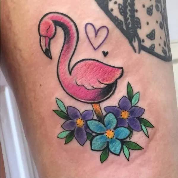 Cute Flamingo Tattoo