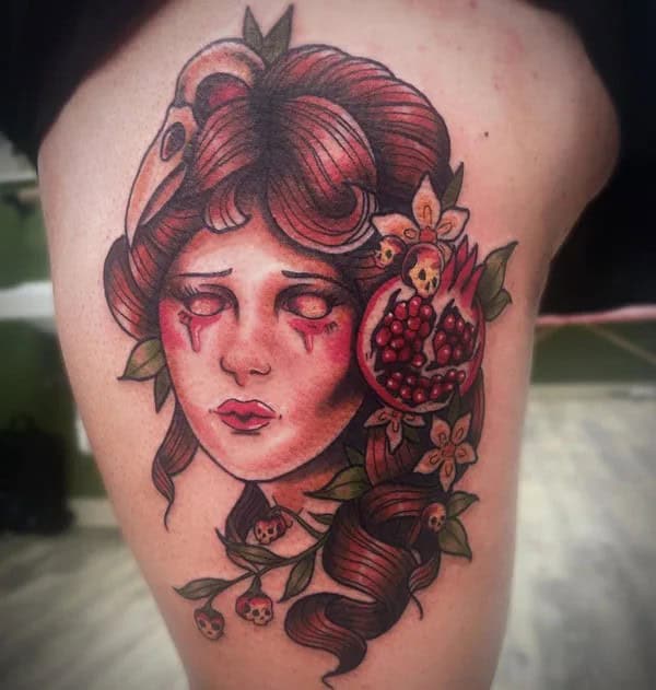 Persephone Pomegranate Tattoo