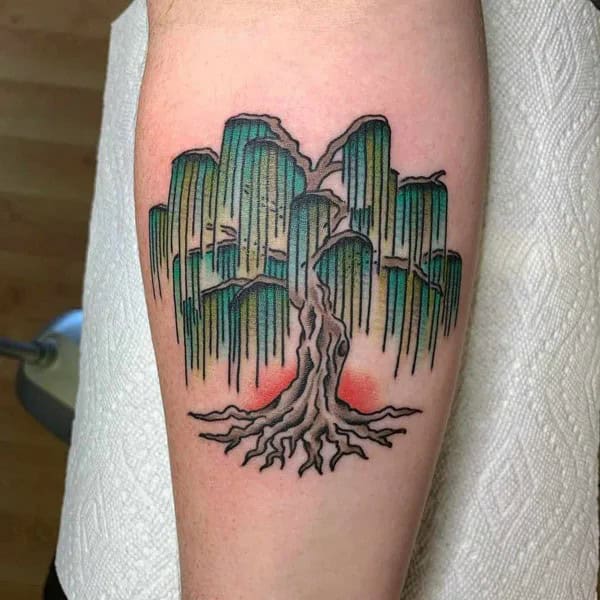 Traditional Willow Tree Tattoo