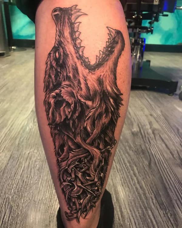 Fenrir Calves Tattoo