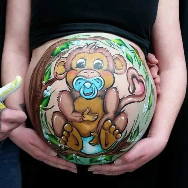 Monkey Belly Button Tattoo