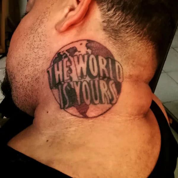 “The World Is Yours” Finger Tattoo