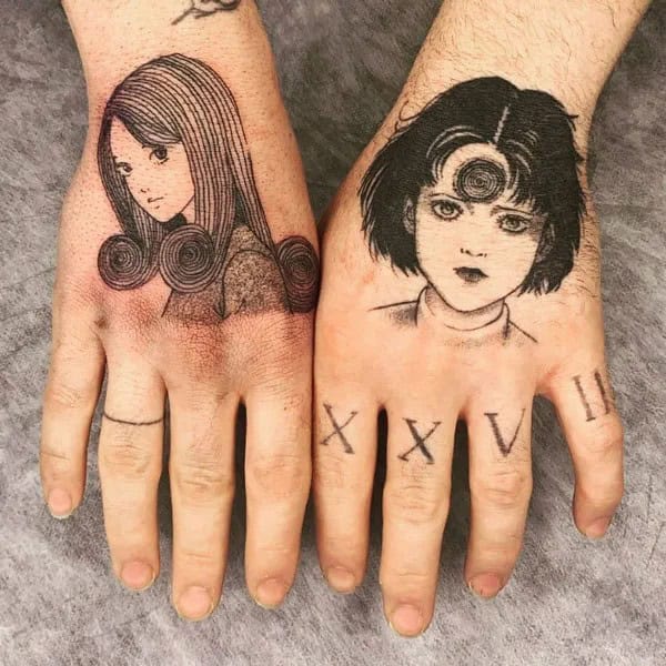 Geometric Junji Ito Tattoo