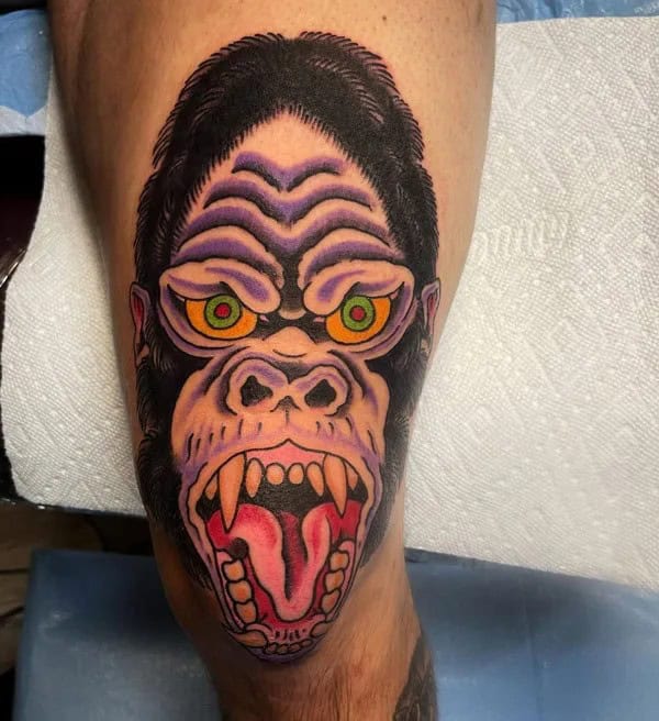 Gorilla Knee Tattoo