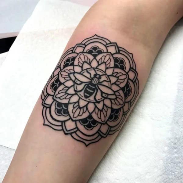 Mandala Bee Tattoo