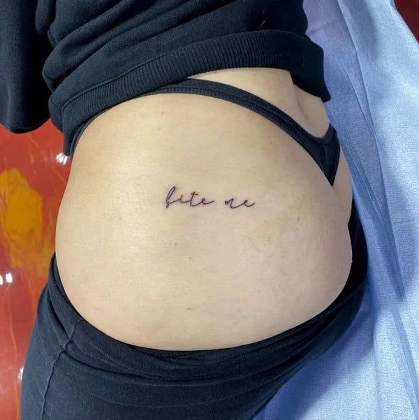 Bite Me Butt Tattoo